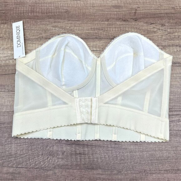 Dominique Intimate Apparel Corset Bra Bustier Womens 40C Cream Strapless Underwi - Picture 3 of 10